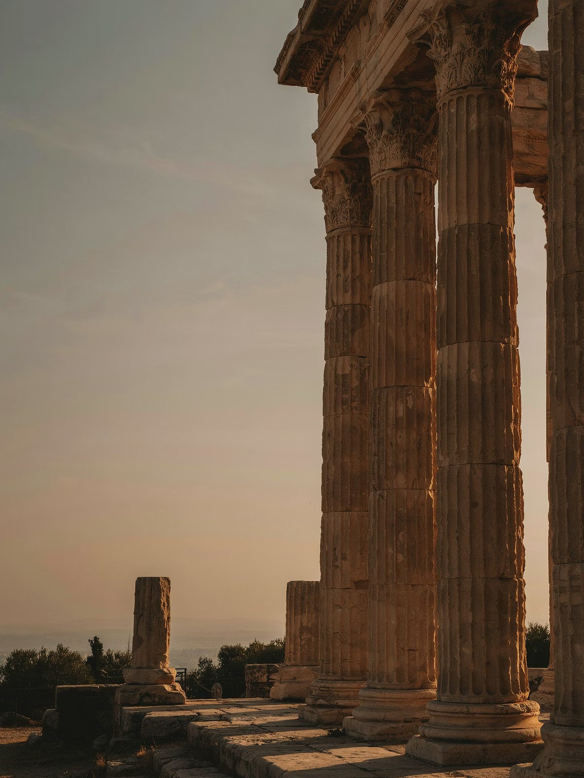 Ancient architectural temple pillars - The Four Pillars